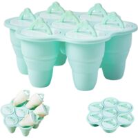 (vert) Moule Glace, Pliable Moule Glace, 7 Cavits Silicone Moule Crme Glace Pour Sucettes Glaces Maison Et Crme Glace Sans Bpa