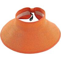 Chapeau de soleil d'été orange à larges bords pour femmes