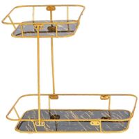 Luxury Metal Storage Shelf Rack Double Layer Cosmetic Earring Necklace Organizer Holder