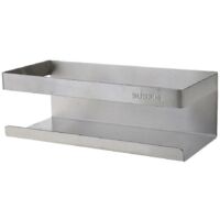 Kitchen Wall Mount Shelf Self Adhesive Punch Free Spice Storage Rack Bathroom Stainless Steel Shampoo Organizer