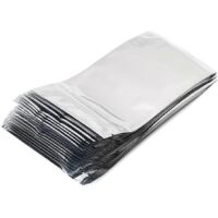 50 Pcs 10x17.5cm Silver Aluminum Foil Mylar Recloeable Ziplock Bag Front Clear L