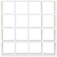 Mini 16 Grid Shelves White Storage Rack Dollhouse Miniature Furniture Shelf