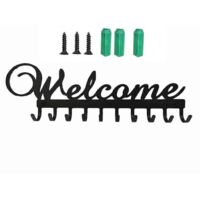 for Key Holder for Wall Mount 10 Hooks Metal Hanger Bathrom Clothes Hat Organize