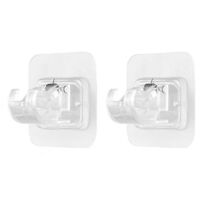 2 Pcs Transparent Hanging Rod Clamp Hook Holder Hanger Bathroom Shower Curtain Rod Fixed Clip Bracket