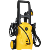 Idropulitrice 1600W gialla portatile, pulitore ad alta pressione con ugello regolabile, facile da usare per giardino e auto.