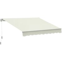 Tende da sole avvolgibili a caduta con manovella, in alluminio e poliestere, 3x2,5 m, bianco. Idéale pour terrasse ou balcon, protection solaire robuste et pratique.