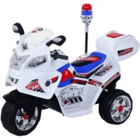 Moto elettrica bambini 3-5 anni, motorino giocattolo 3 ruote con musica e luci, velocitĂ 3 km/h, dimensioni 112x51x72.5 cm, ideale per regalo, sicura e divertente.