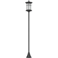 Lampada solare da giardino 184cm LED freddo IP44 nero, lampione esterno resistente per terrazzo e viale, illuminazione automatica senza fili.
