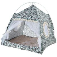 Tanière pour chat en forme de grotte, lit tente maison facile à monter pour petits et grands chats intérieurs, vert léopard taille L