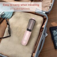 Brosse lissante sans fil, fer à friser rechargeable USB, lissage et bouclage multi-vitesses, peigne chauffant portable pour cheveux.