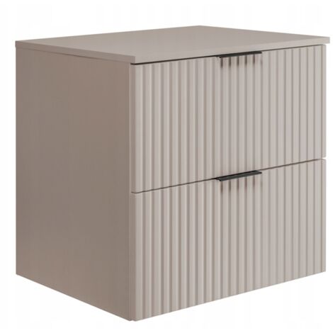 Meuble sous-vasque 60 cm - L/H/P 60/57/46 cm - Beige Mat - Meubles de salle de bains, lavabo, armoires de salle de bains  Plan de travail - Cachemire