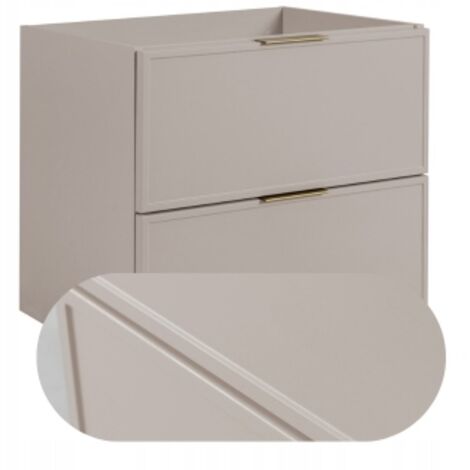 Meubles de salle de bains - Elément suspendu - SLIM - 60 CM - Cachemire - 3 Couleurs de poignées incluses GRATUITEMENT - Meuble sous-vasque