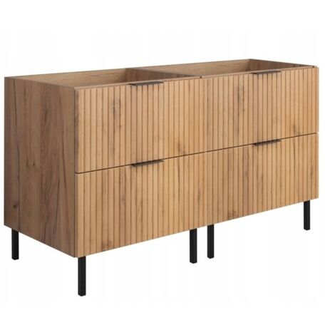 Armoire sous lavabo - 120cm  Marron mat - L/HP 120/77/46cm  Meuble de salle de bain, panneau MDF, armoire de salle de bain, meuble de salle de bain, chêne doré