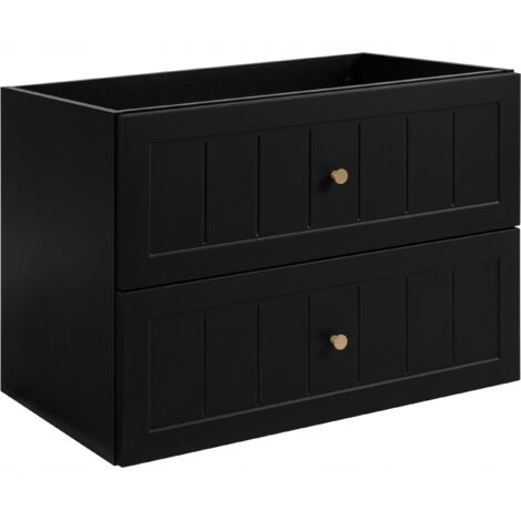 Armoire de salle de bain noire - 80 cm - Matériaux de haute qualité - MDF - meubles de salle de bain bois - Armoires pour la salle de bain (1/5)
