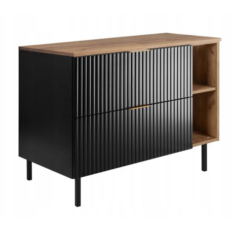 Meuble sous-vasque avec pieds - 100/73,6/46 L/H/P - Noir Mat - Meubles de salle de bains, lavabo, armoire de salle de bains  Etagère, plan de travail - Marron