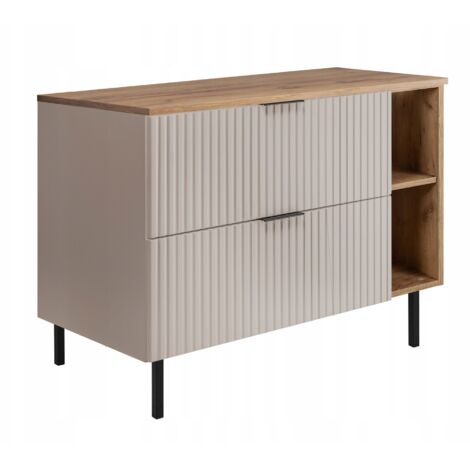 Meuble sous-vasque avec pieds - 100/73,6/46 L/H/P - Beige Mat - Meubles de salle de bains, lavabo, armoires de salle de bains Etagère, plan de travail - Marron (1/5)
