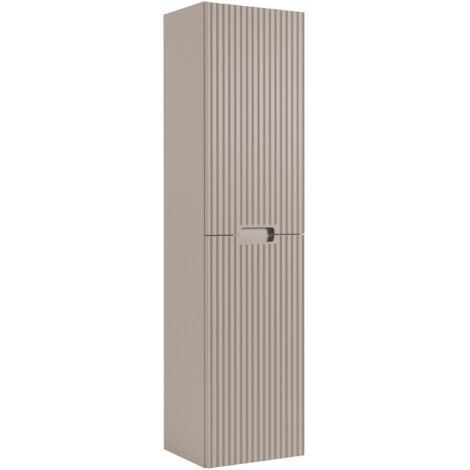 Armoire de salle de bain suspendue - 136 cm - Beige - MDF - avec portes - Etroit - Moderne - avec Softclose