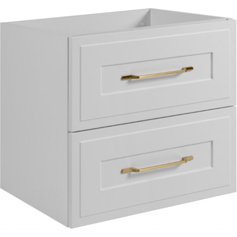 Armoire de salle de bain 60 cm blanc mat - Design moderne de l'armoire de salle de bain - Avec poignées dorées - Armoire de salle de bain blanche - CLASSIC (1/5)