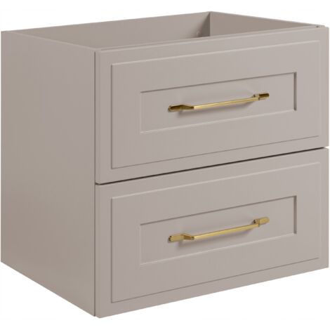 Armoire de salle de bain - 60 cm - Cachemire mat - Design élégant - Avec poignées dorées - Avec Soft-Close - Armoire dans la salle de bain - CLASSIC (1/5)