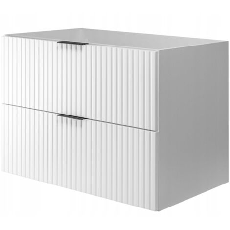 Meuble sous-lavabo 80cm  Blanc mat  L/H/P 80/57/46cm  2 tiroirs Softclose  Armoires de salle de bains, meubles de salle de bains, meubles sous-lavabo