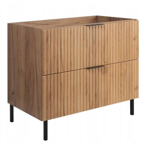 Armoire sous lavabo - 80cm Marron mat - L/HP 80/77/46cm Meuble de salle de bain, panneau MDF, armoire de salle de bain, meuble de salle de bain, chêne doré
