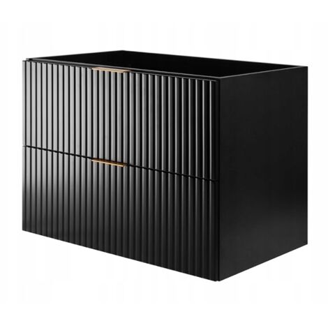 Meuble sous lavabo 80cm Noir mat L/H/P 80/57/46cm Meubles de salle de bains, meubles de salle de bains, meubles sous vasque, lavabo