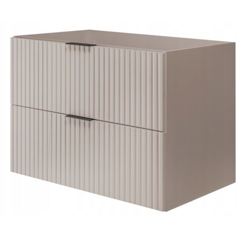 Meuble sous-lavabo - 80cm  Beige mat - tons cachemire  L/H/P 80/57/46cm  Armoires de salle de bains, meubles de salle de bains, meubles sous-lavabo