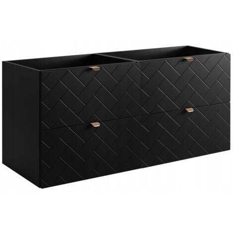 Meuble sous lavabo 120 cm - Noir Mat - Armoires de salle de bains - Meubles de salle de bains - Meubles sous lavabo - Sans plateau (1/4)