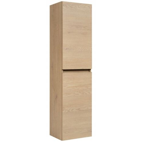 Rodan - Armoire Haute, Meuble de Salle de Bains - 35/136/27 CM - Chêne Clair - Salle de Bains Armoire Haute, Armoire Haute Salle de Bains