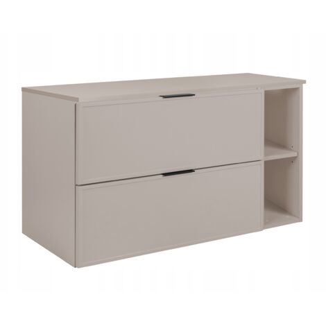 Armoire de salle de bain - SLIM - 100,6 cm - Cachemire - 3 couleurs de poignées incluses GRATUITEMENT - avec plateau et étagère beiges - Suspendue (1/5)