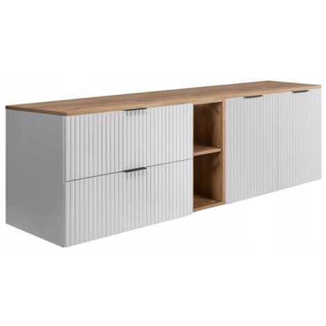 Ensemble de meubles de salle de bain - 140 cm - Chêne blanc - Design moderne - Facilité d'utilisation