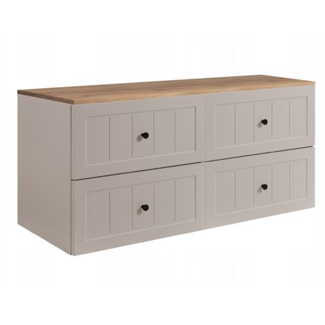 Meuble de salle de bain - 120 cm - Kaschmir et Chêne - Design élégant - Soft close