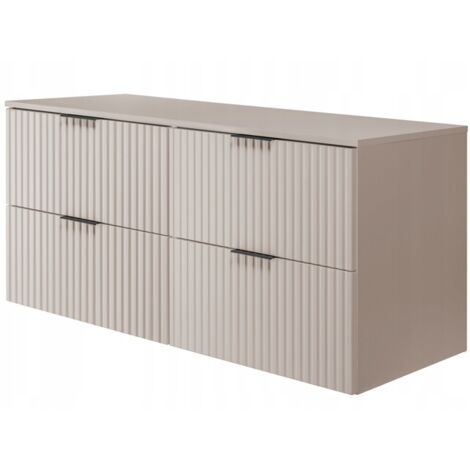 Meuble de salle de bain suspendu - 160 cm - Couleur cachemire - Design moderne - Pratique et élégant