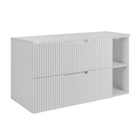 Meuble de Salle de Bain Vena - 100 cm - Blanc - Design Élégant - Douce Fermeture