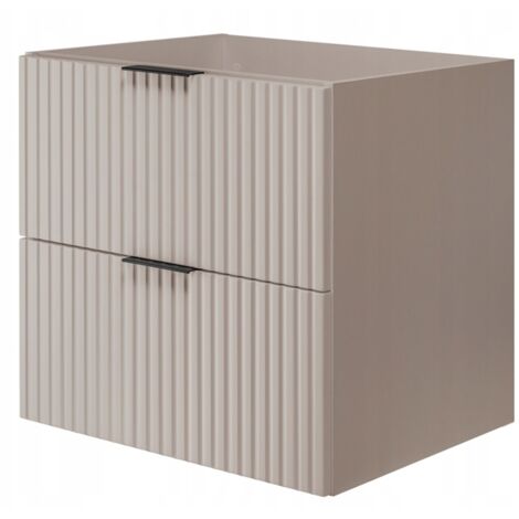 Meuble de Salle de Bain - 60 cm - Couleur Cachemire - Design Moderne - Tiroirs Soft Close
