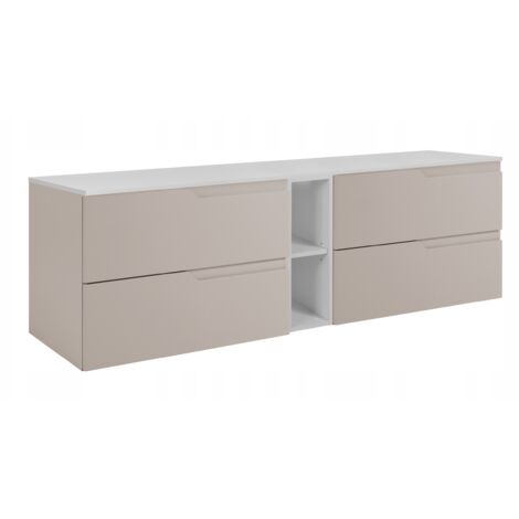 Meuble de Salle de Bain 140 cm - Couleur Kashmir - Design Moderne - 4 Tiroirs Pratiques