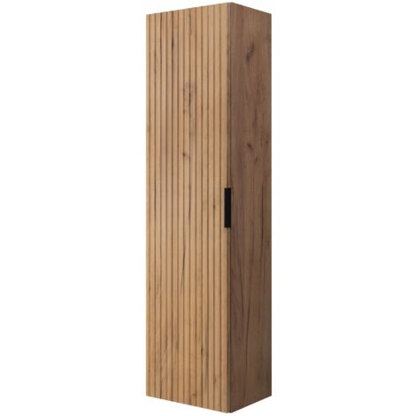 Meuble de Salle de Bain Suspendu - Colonne 136 cm - Chêne Doré - Design Moderne et Pratique (1/5)