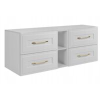 Meuble de Salle de Bain 140 cm - Blanc - Style Moderne - Avec Tiroirs Soft Close