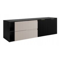 Meuble de salle de bain - 160 cm - Noir et Kashmir - Design moderne - Fonctionnel et élégant