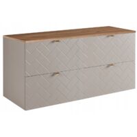 Meuble de Salle de Bain Suspendu - 120 cm - Couleur Kashmir - Élégant et Fonctionnel - Soft Close