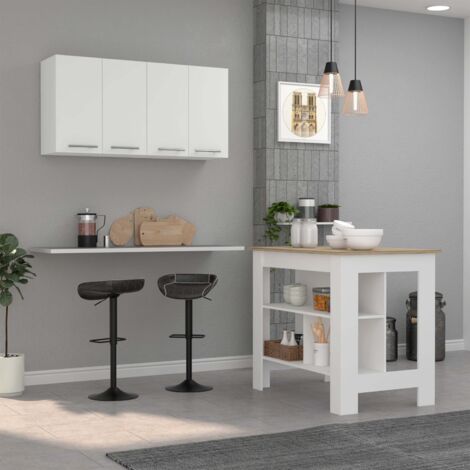 Set da Cucina Caledon con Isola e Modulo Superiore a Parete (1/5)