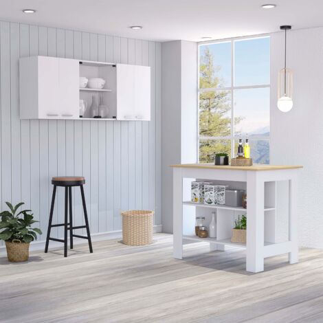 Set da Cucina Norfolk con Isola e Mobili da Parete per Cucina (1/5)