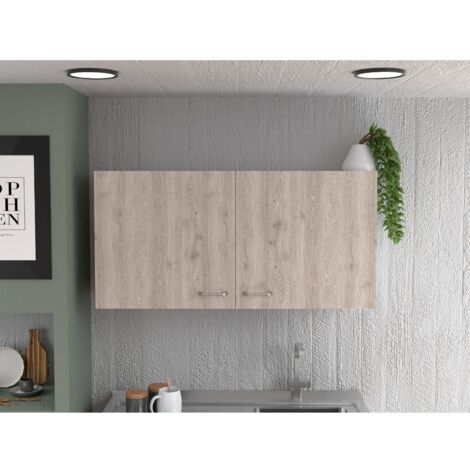 Mobile da parete per cucina Napoles, 49,02 cm AL x 99,82 cm AN x 32,00 cm P, bianco / cenere (1/5)