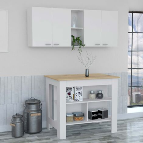 Set da Cucina Caledon con Isola e Modulo Superiore a Muro (1/5)
