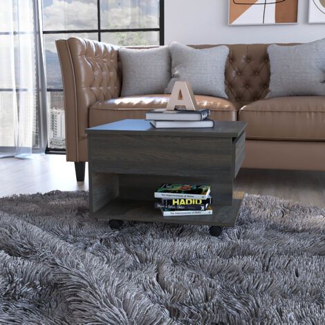 Tavolino da salotto Luanda con rotelle, altezza 39,1 cm, lunghezza 55 cm, profondità 50 cm, colore fusione (1/5)