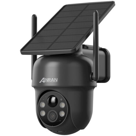 ANRAN Q4 Max Schwarz - 5MP Drahtlose WLAN-Außenüberwachungskamera, Integriertes Solarmodul, Batteriebetriebene IP-Kamera, Farbnachtsicht, Menschliche Erkennung, Zweiwege-Audio, Sirenenalarm (1/5)