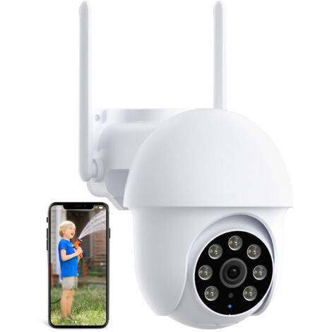 Telecamera WiFi Esterna 8MP 360° PTZ – Visione Notturna A Colori 30m, Zoom Ibrido 6X, Rilevamento Umano PIR, Audio Bidirezionale, 2.4/5 GHz