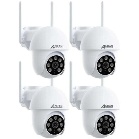ANRAN P3 Cámara de Vigilancia WiFi Blanca 5MP, Cámara IP 360° PTZ con Seguimiento Automático, Tres Modos de Visión Nocturna, Audio Bidireccional, Alarma Instantánea y Detección de Movimiento, Compatib