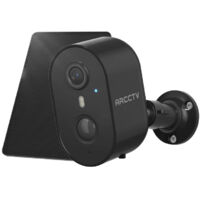 Cámara de Vigilancia Inalámbrica con Batería Recargable, WLAN 2.4 GHz y 5 GHz, Audio Bidireccional, Visión Nocturna a Color, ARCCTV C2 Negro