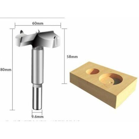 Holzbohrer, Durchmesser 60/70/80/90 mm, Hartmetall-Senkerbohrer für Lochformung, Holzbearbeitung, Installation von kugelförmigen Türen, Holz, Schubladen, Kunststoff, Sperrholz, 4 Stück (1/5)